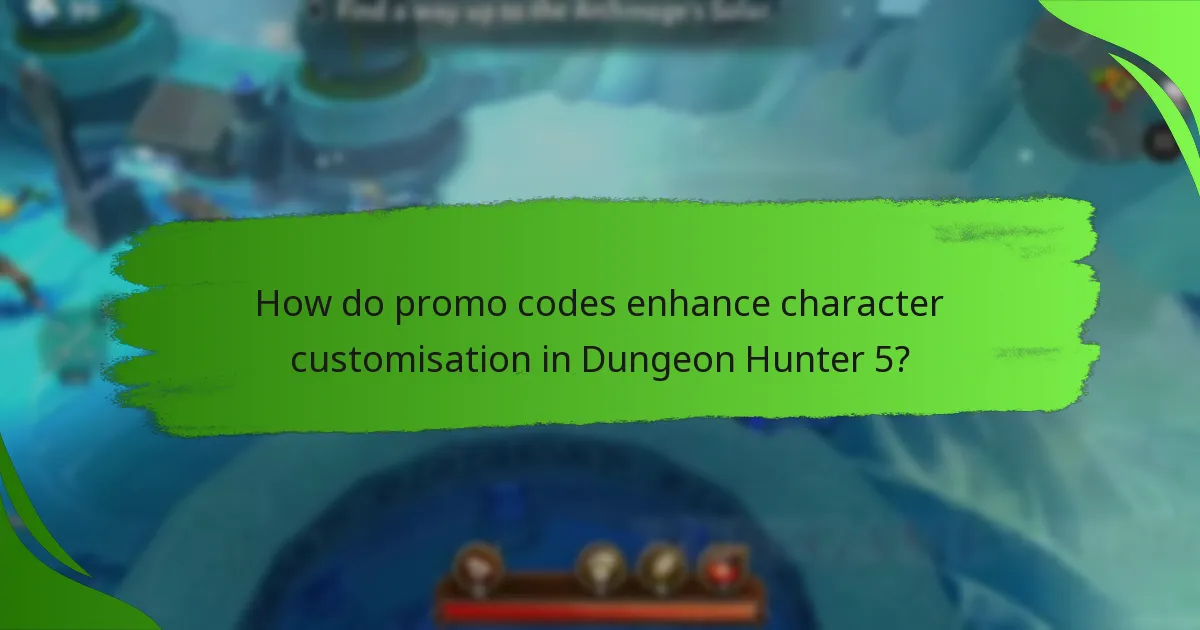 How do promo codes enhance character customisation in Dungeon Hunter 5?