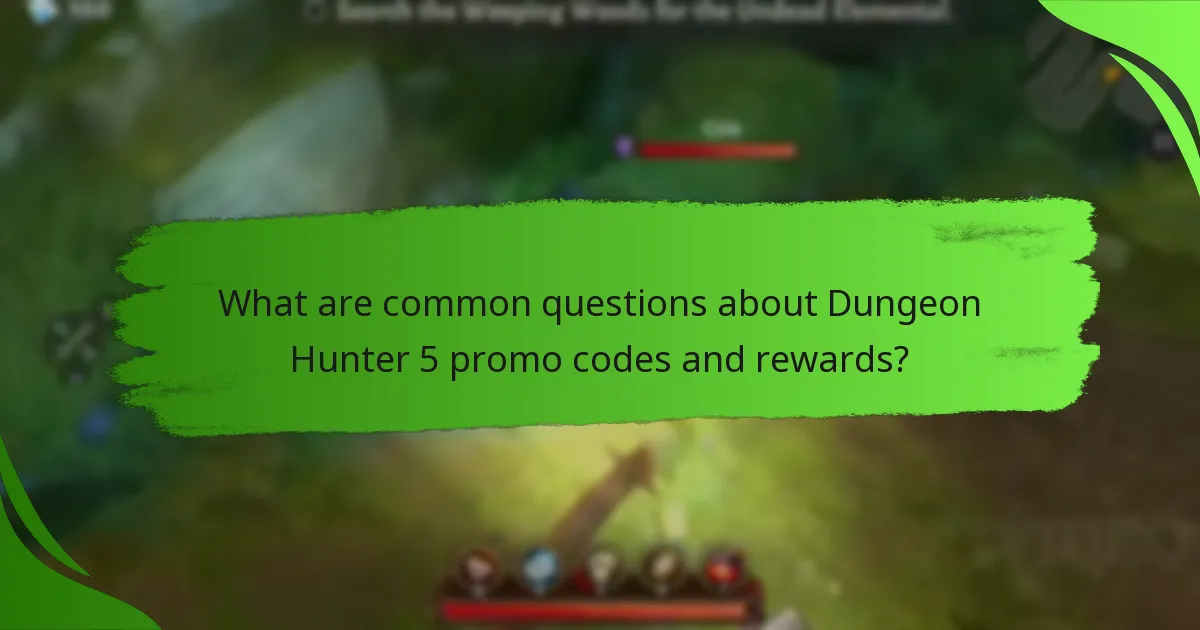 What are common questions about Dungeon Hunter 5 promo codes and rewards?