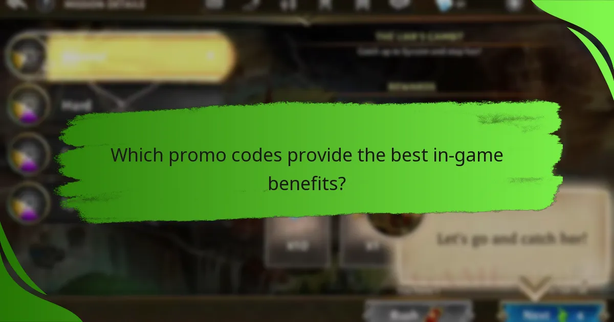 Which promo codes provide the best in-game benefits?