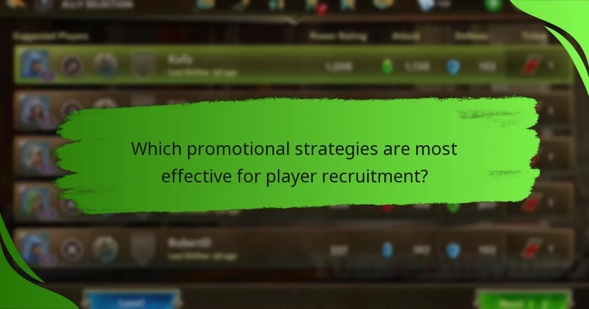 Which promotional strategies are most effective for player recruitment?